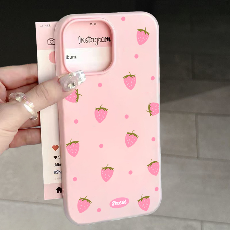 Sweet Pink Strawberry Pattern  - đánh giá và giá Samsung Galaxy A55