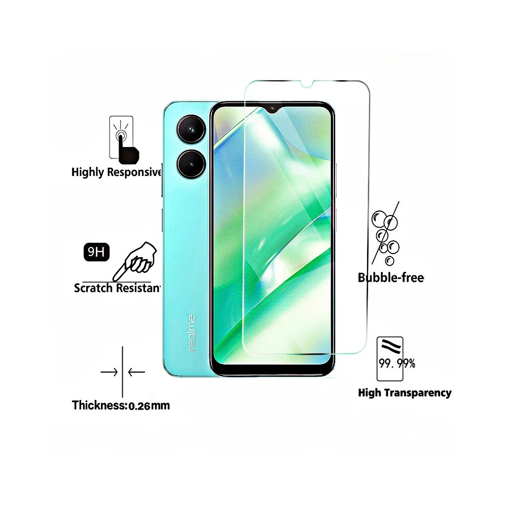 4PCS Tempered Glass For Realme - đánh giá và giá Realme C67